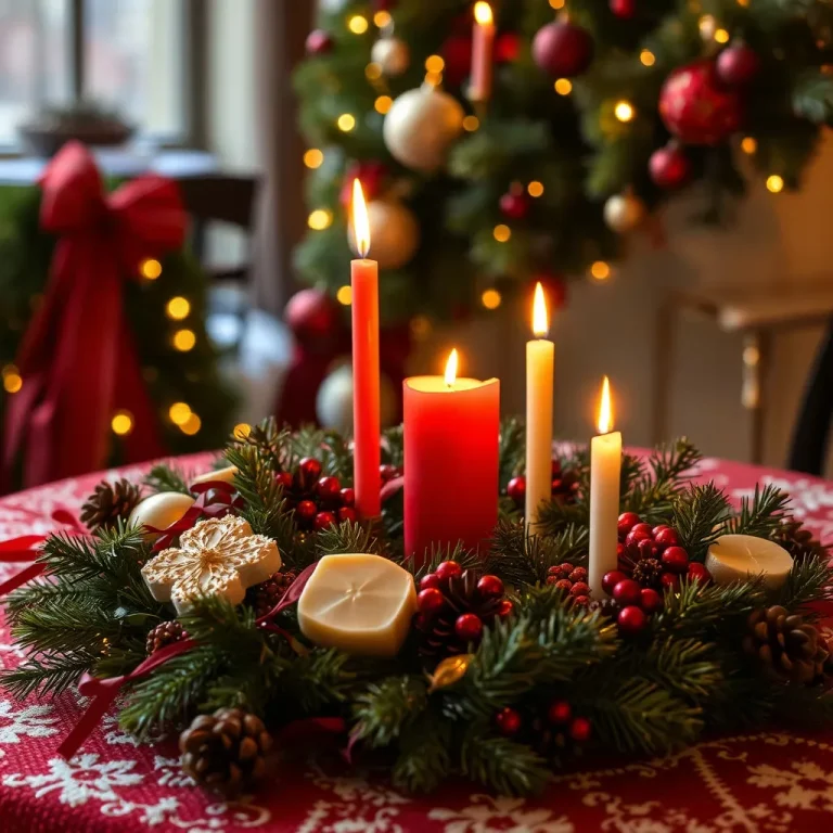 Churros et chocolat chaud servis sur une table de Noël
