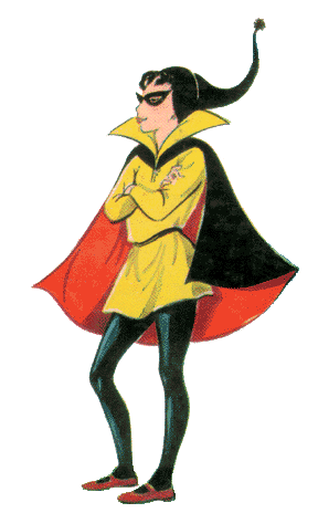 Illustration d'une super-héroïne à la cape rouge, clin d'œil aux super-pouvoirs de l'agence